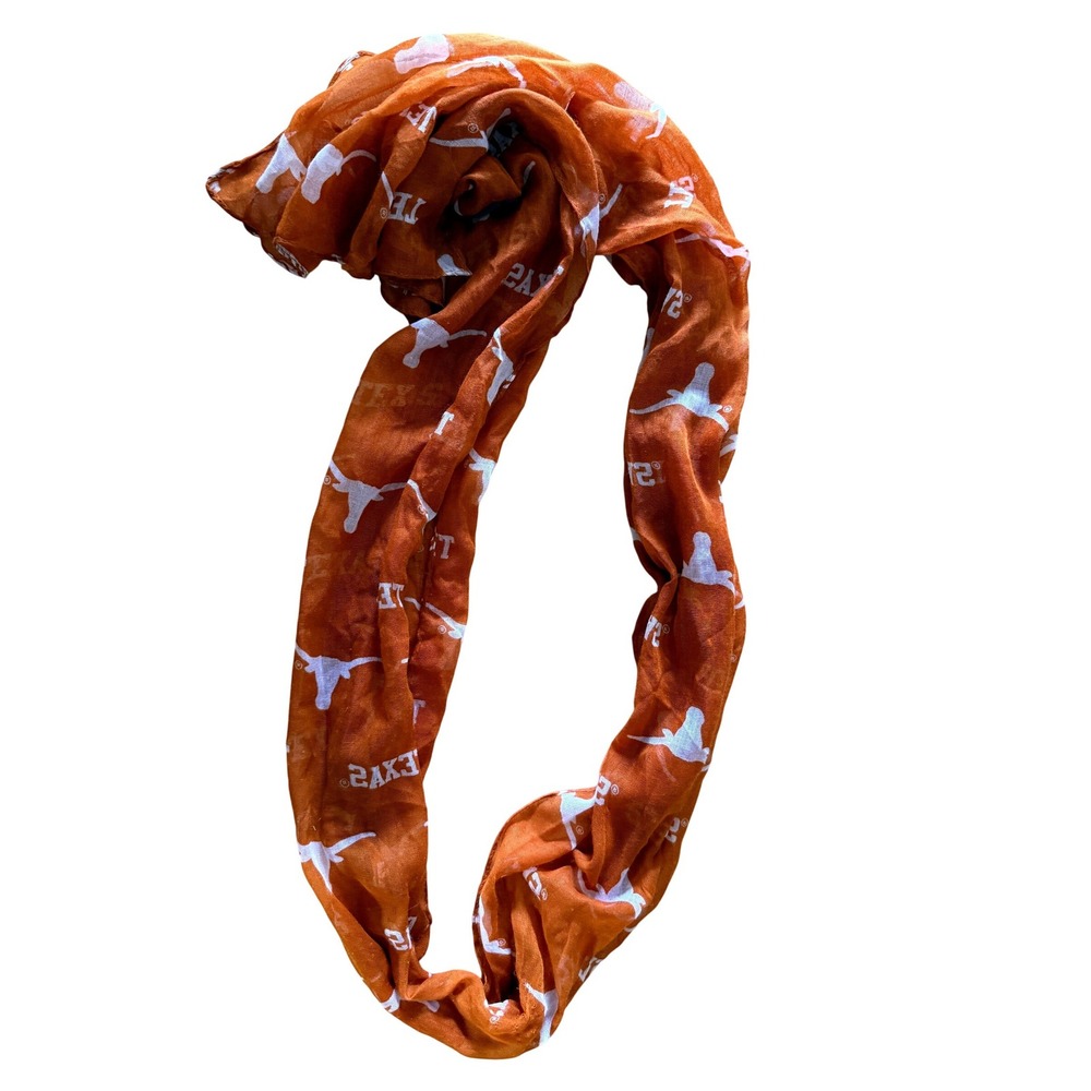 University of Texas Longhorns Infinity Scarf‎ Burnt Orange White UT Austin Texas